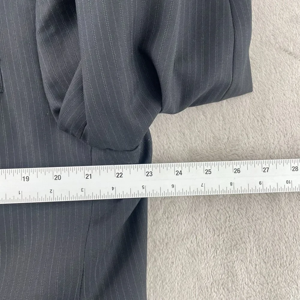 Polo Ralph Lauren Suit Men‎ 46R Black Pinstripe Wool Pants 38x28 Straight Leg
